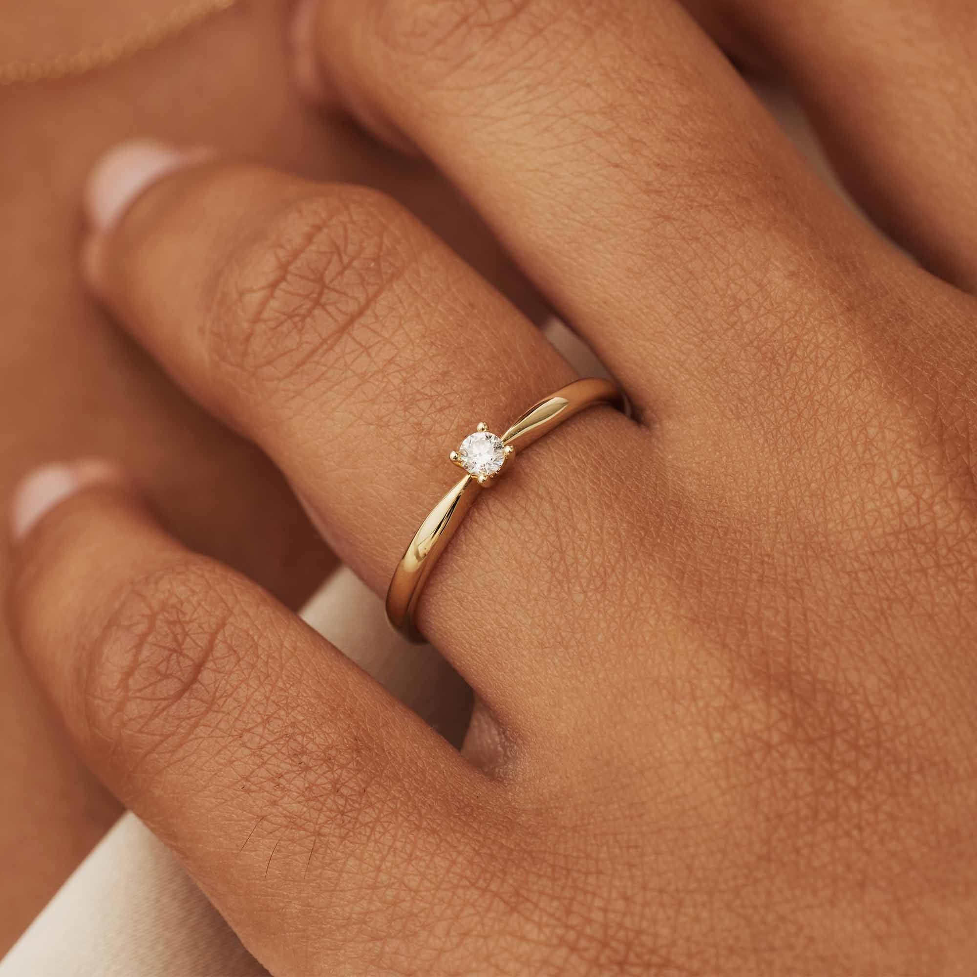 Isabel Bernard De la Paix Celesse 14 Karat | Gold Ring | Diamant 0.07 Karat | IBD330002-54 - Image 2