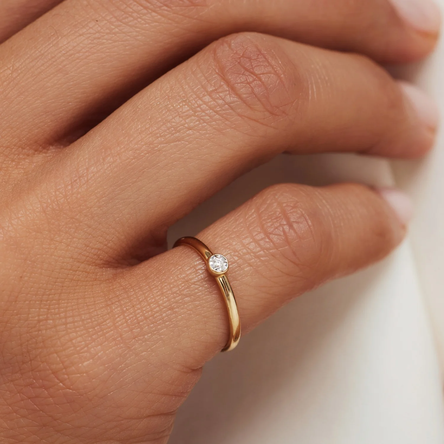 Isabel Bernard De La Paix Inaya 14 Karat | Gold Ring | Diamant 0.01 Karat | IBD330027-60 - Image 3