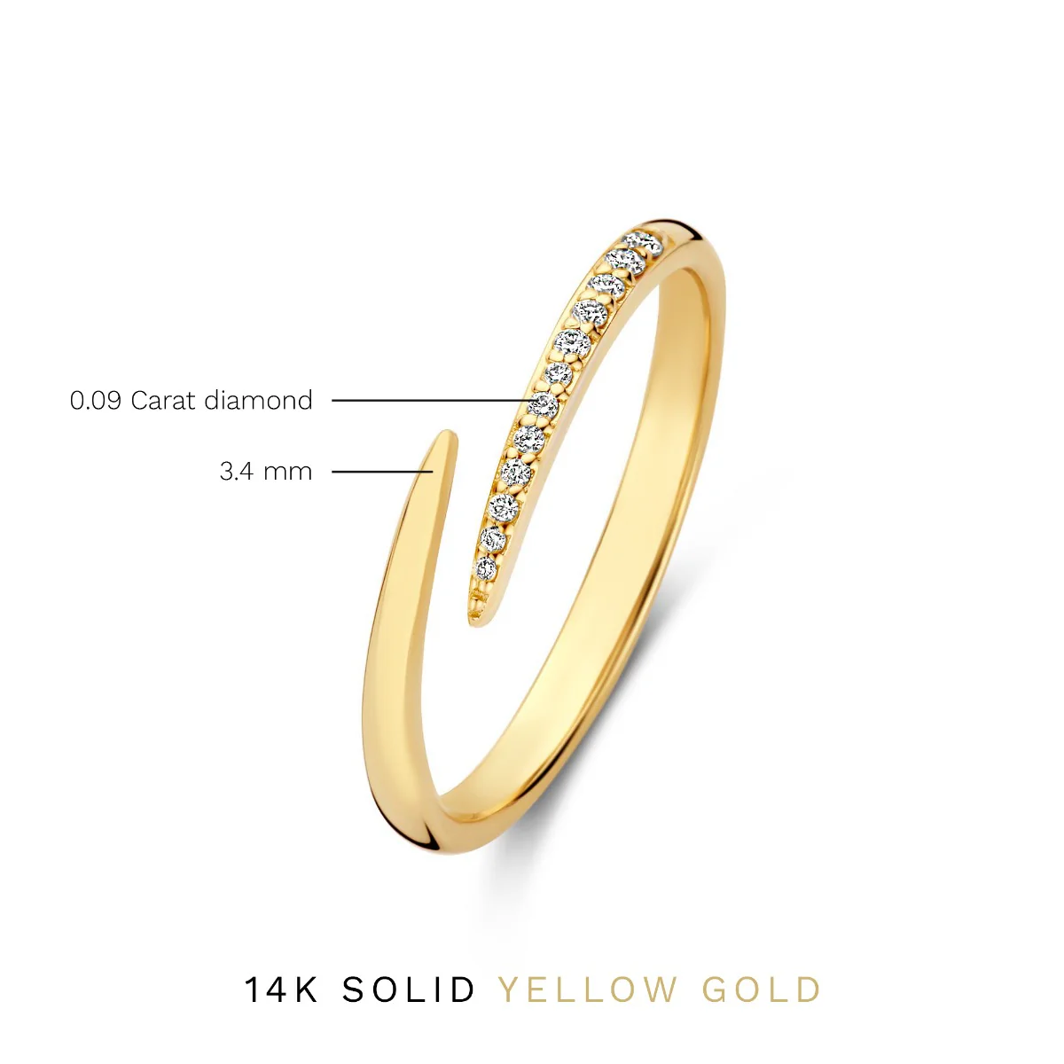 Isabel Bernard De la Paix Flavie 14 Karat Goldring mit Diamant 0.08 ct IBD330034-54 - Image 8