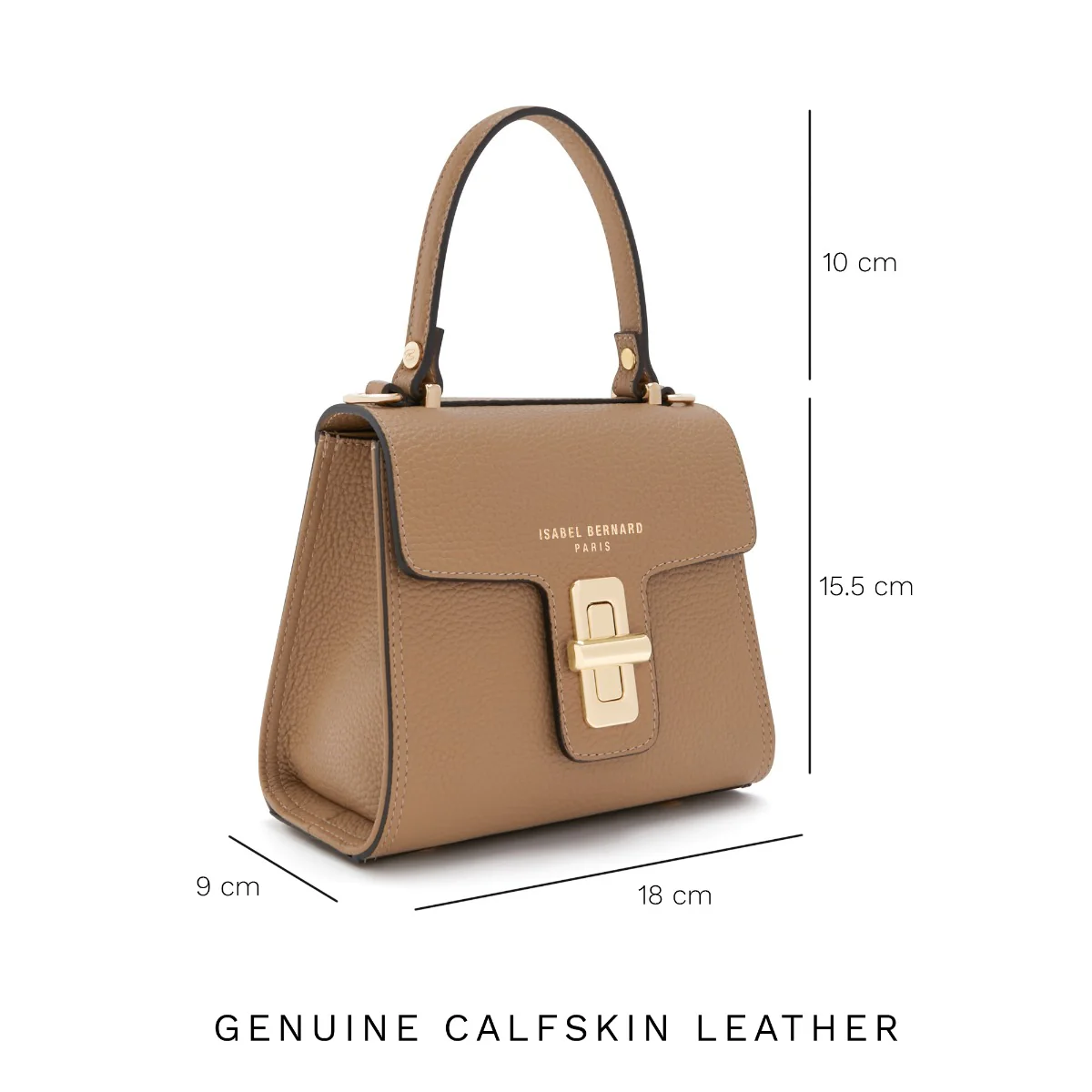 Isabel Bernard Femme Forte Simone Midi Handtasche Beige IB21126-072 - Image 8