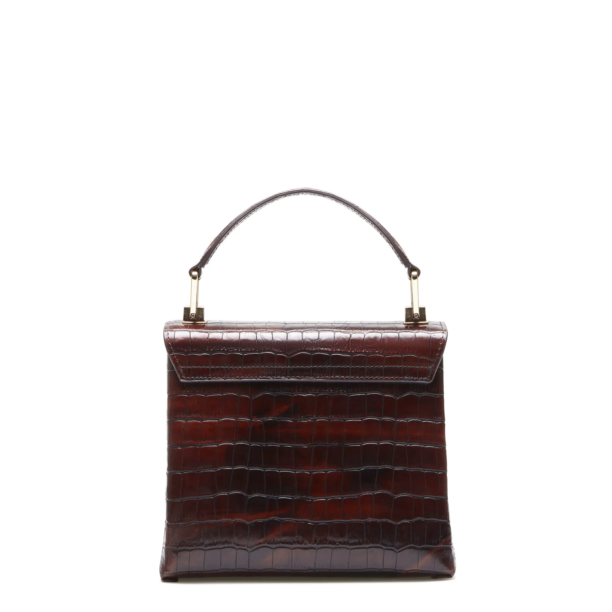 Isabel Bernard Femme Forte Heline Kroko Braun Kalbsleder Handtasche IB21013 - Image 7