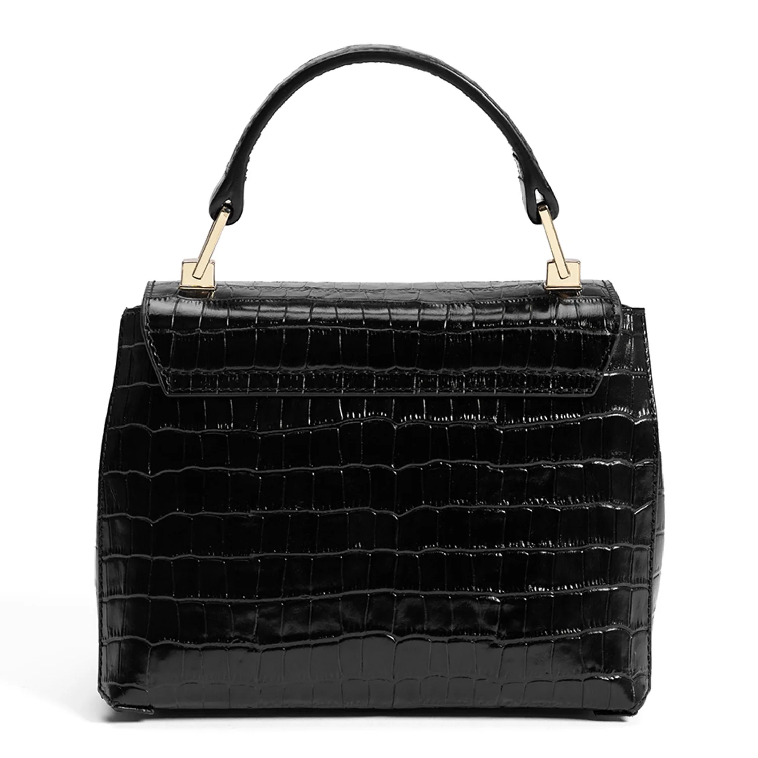 Isabel Bernard Femme Forte Heline Kroko Schwarz Kalbsleder Handtasche IB21037 - Image 6