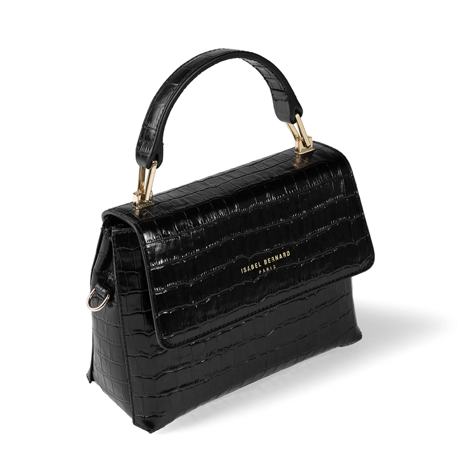 Isabel Bernard Femme Forte Heline Kroko Schwarz Kalbsleder Handtasche IB21037 - Image 9