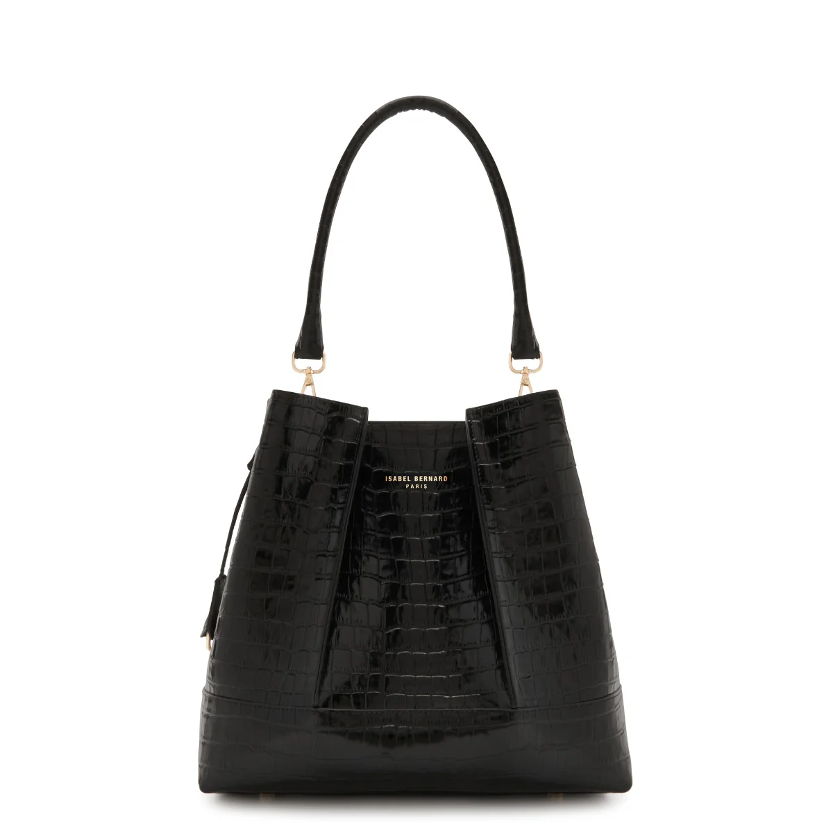 Isabel Bernard Femme Forte Macie Kroko Schwarz Kalbsleder Handtasche IB25074-201