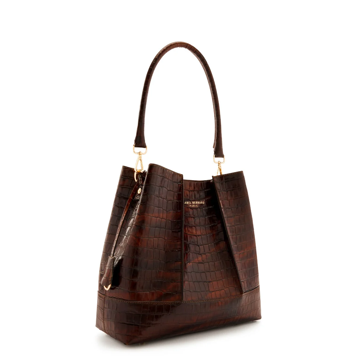 Isabel Bernard Femme Forte Macie Kroko Braun Kalbsleder Handtasche IB25074-230 - Image 2