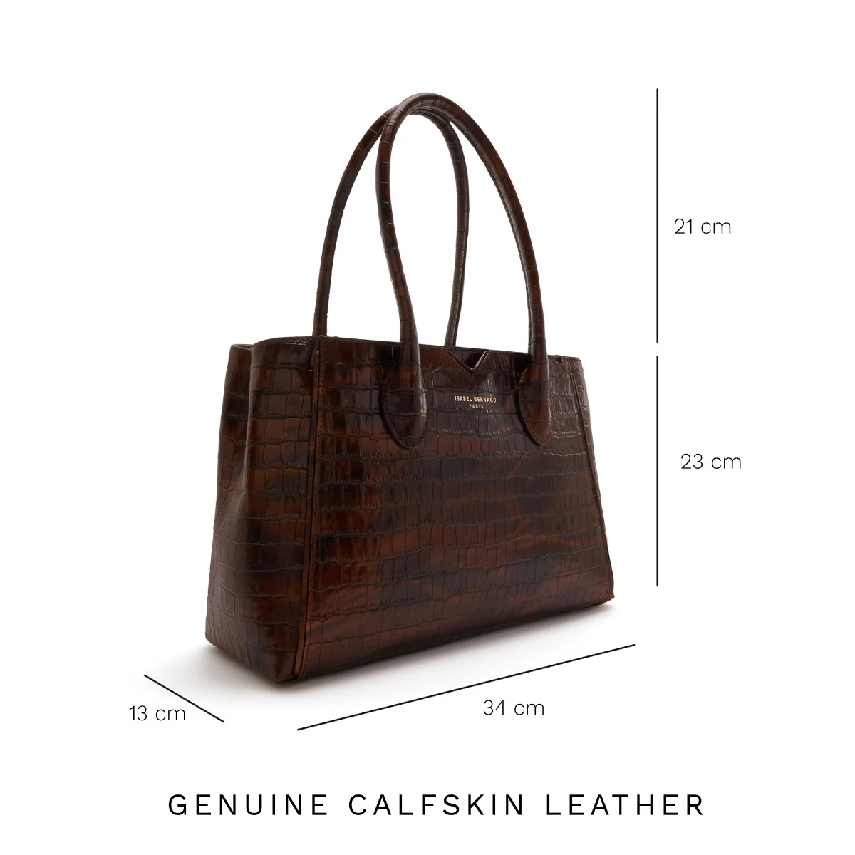 Isabel Bernard Honoré Cloe Midi Kroko Braun Kalbsleder Handtasche IB25082-230 - Image 10