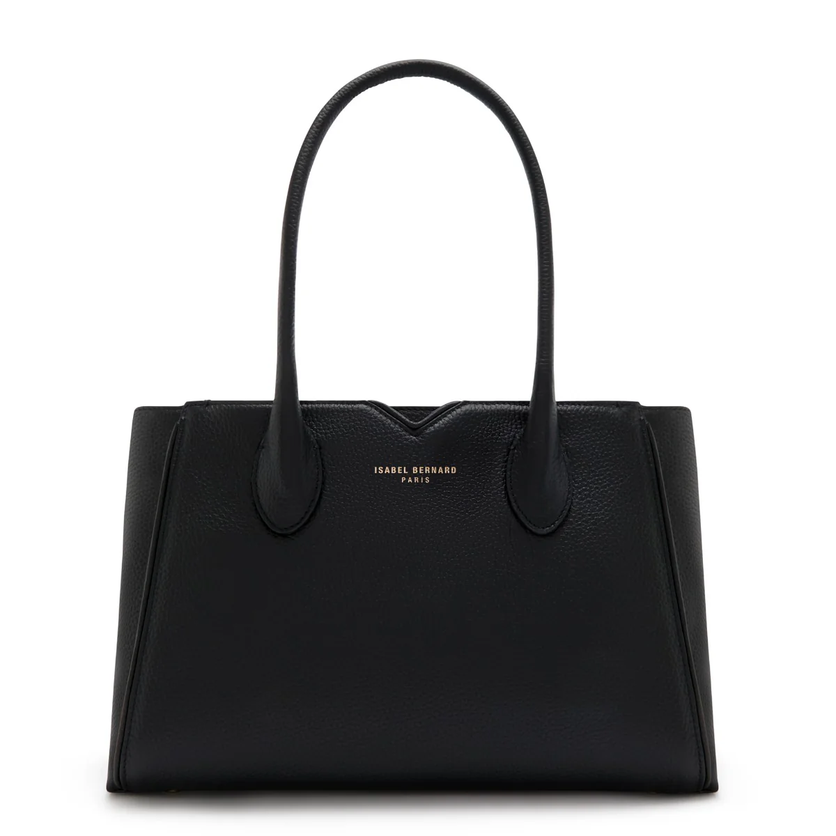 Isabel Bernard Honoré Cloe Midi Schwarze Handtasche aus Kalbsleder IB25082-001