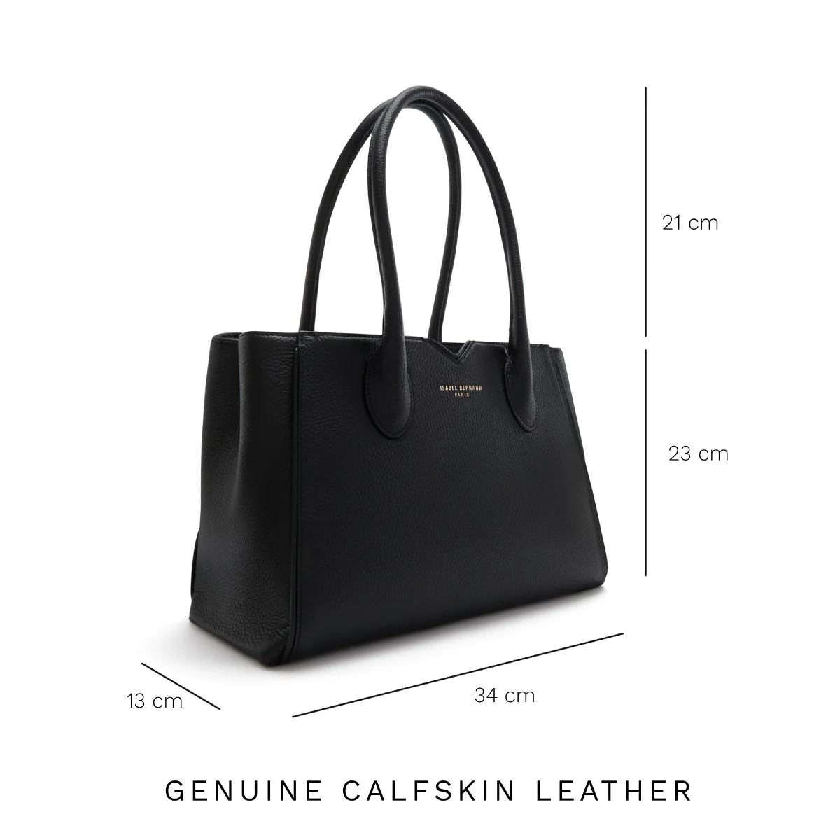 Isabel Bernard Honoré Cloe Midi Schwarze Handtasche aus Kalbsleder IB25082-001 - Image 10