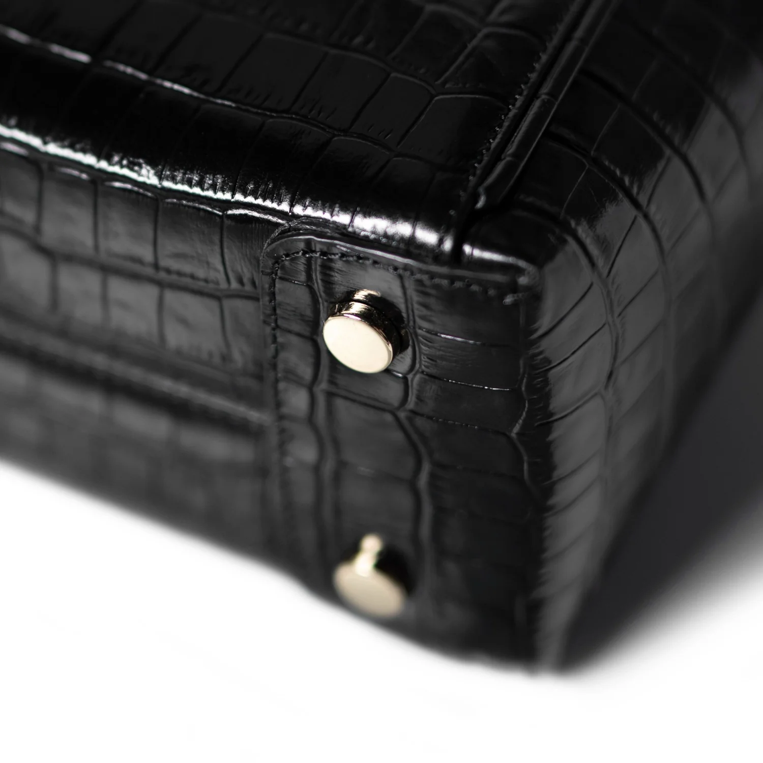 Isabel Bernard Honoré Cloe Mini Kroko Schwarz Kalbsleder Handtasche IB21124-201 - Image 7