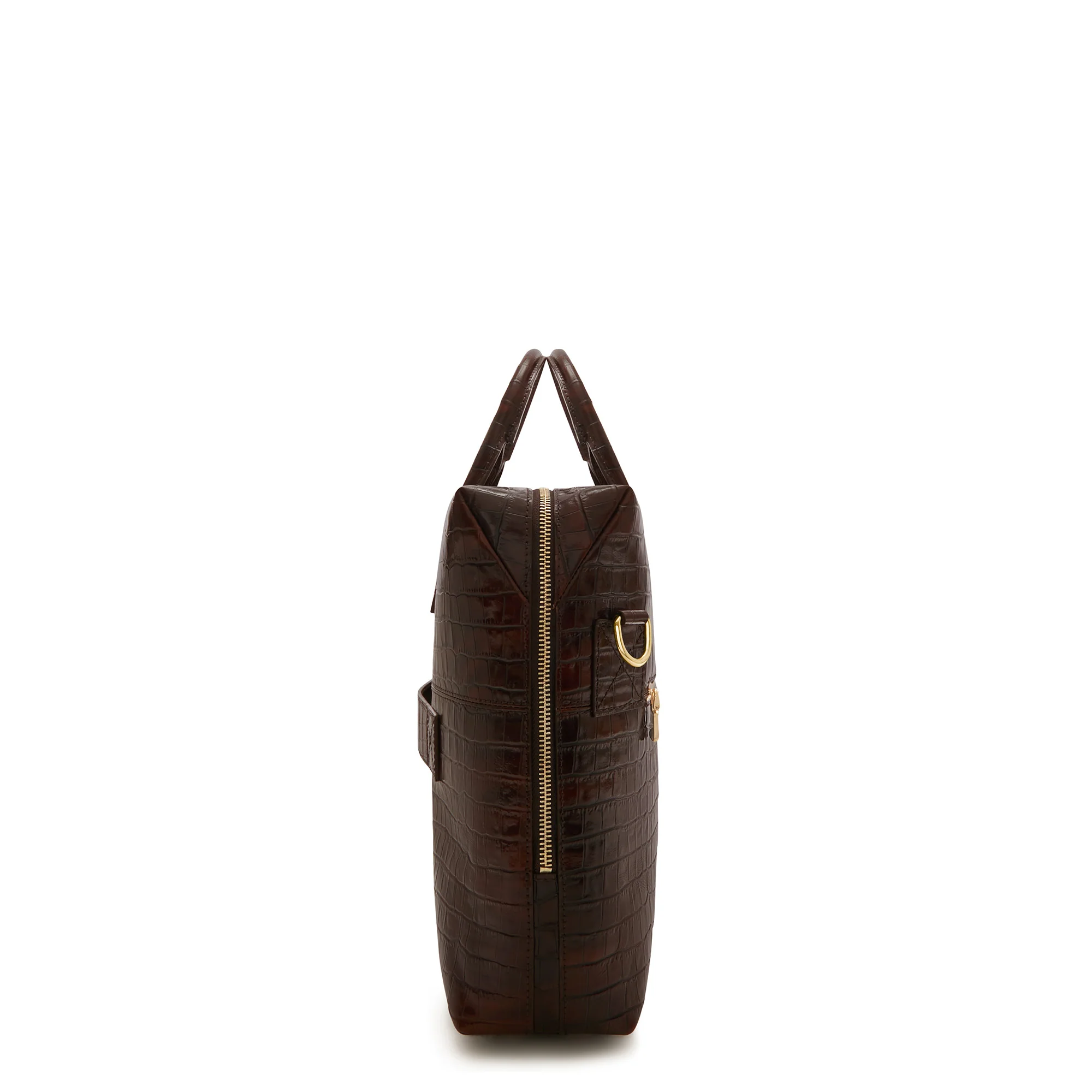 Isabel Bernard Honoré Anique Kroko Handtasche aus braunem Kalbsleder IB25073 - Image 4