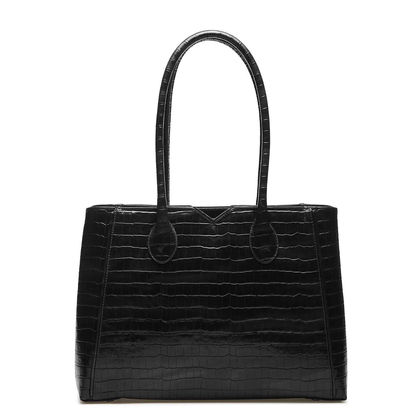 Isabel Bernard Honoré Cloe Kroko Schwarze Handtasche IB25007 - Image 4