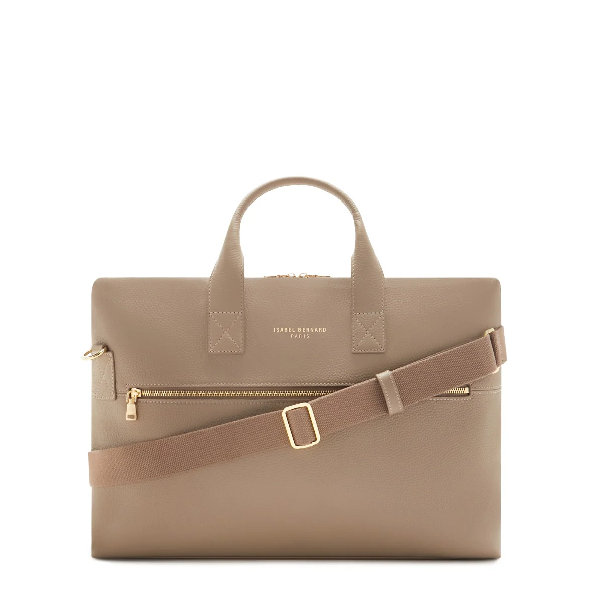 Isabel Bernard Honoré Anique Taupe Kalbsleder Handtasche IB25070