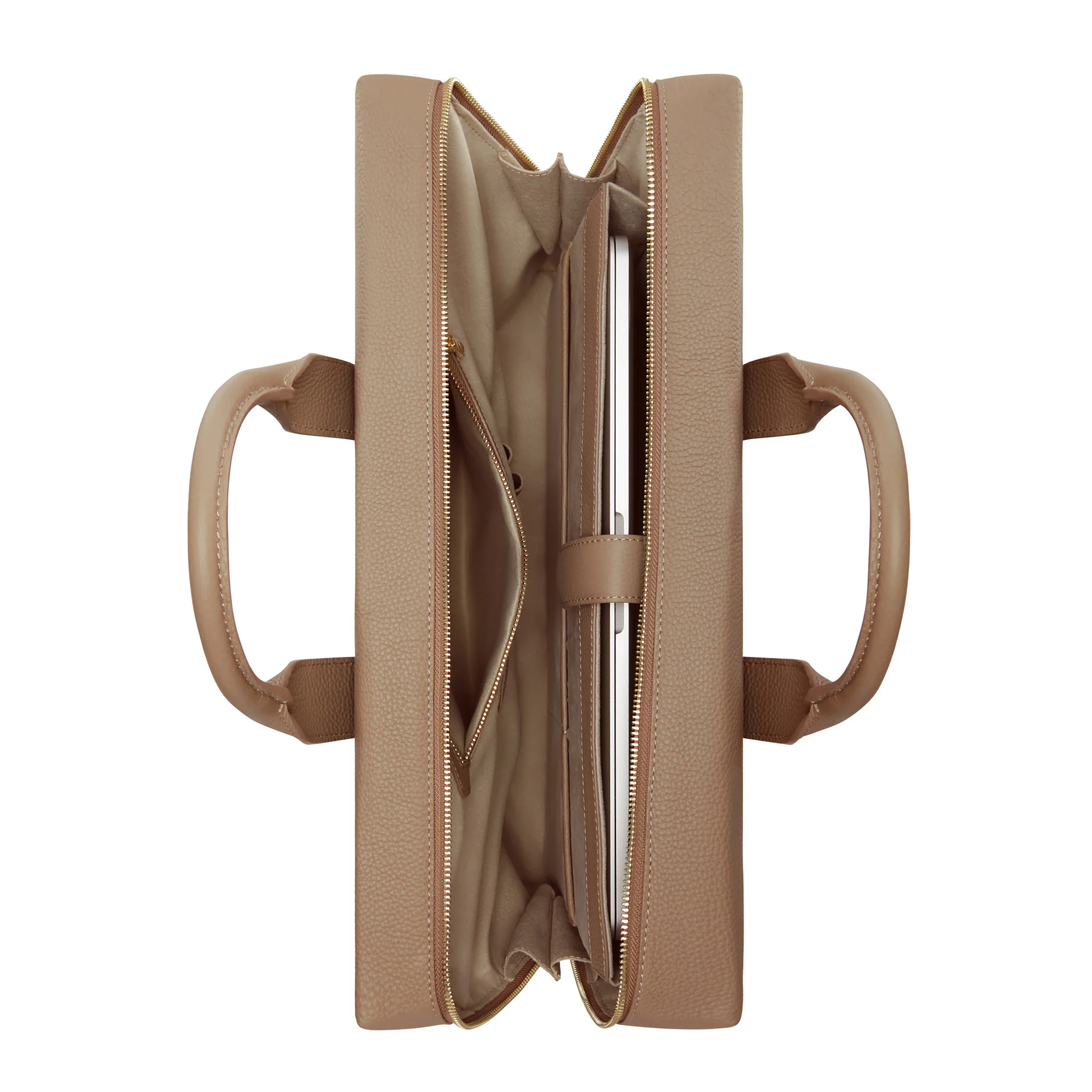 Isabel Bernard Honoré Anique Taupe Kalbsleder Handtasche IB25070 - Image 6