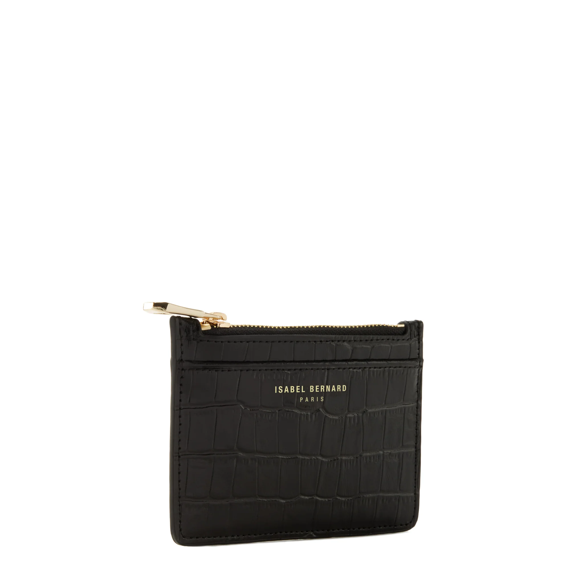 Isabel Bernard Honoré Aveline Kroko Schwarzes Damen Kartenhalter aus Kalbsleder IB27018 - Image 5