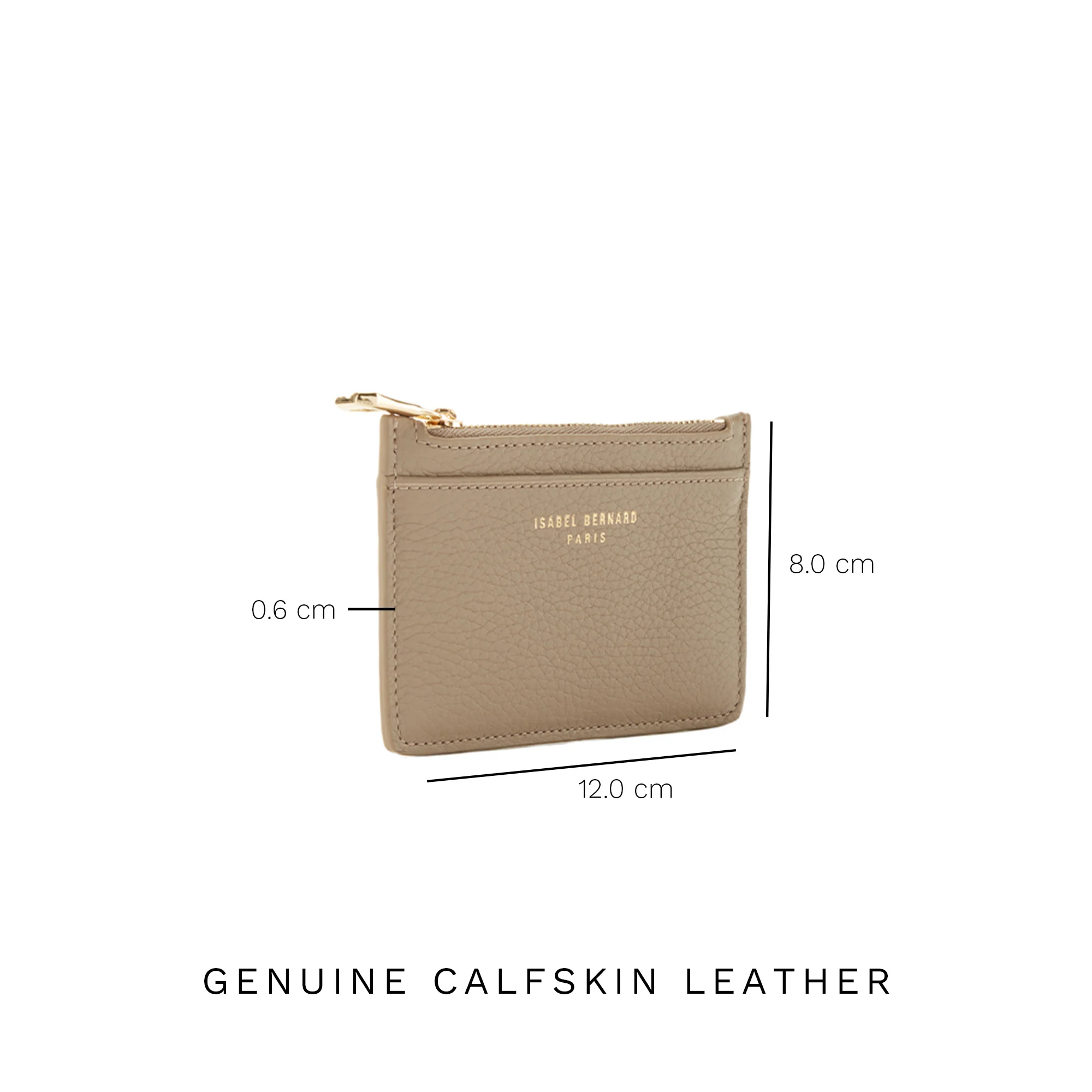 Isabel Bernard Honoré Aveline Taupe Leder Damen Kartenhalter aus Kalbsleder IB27017 - Image 9