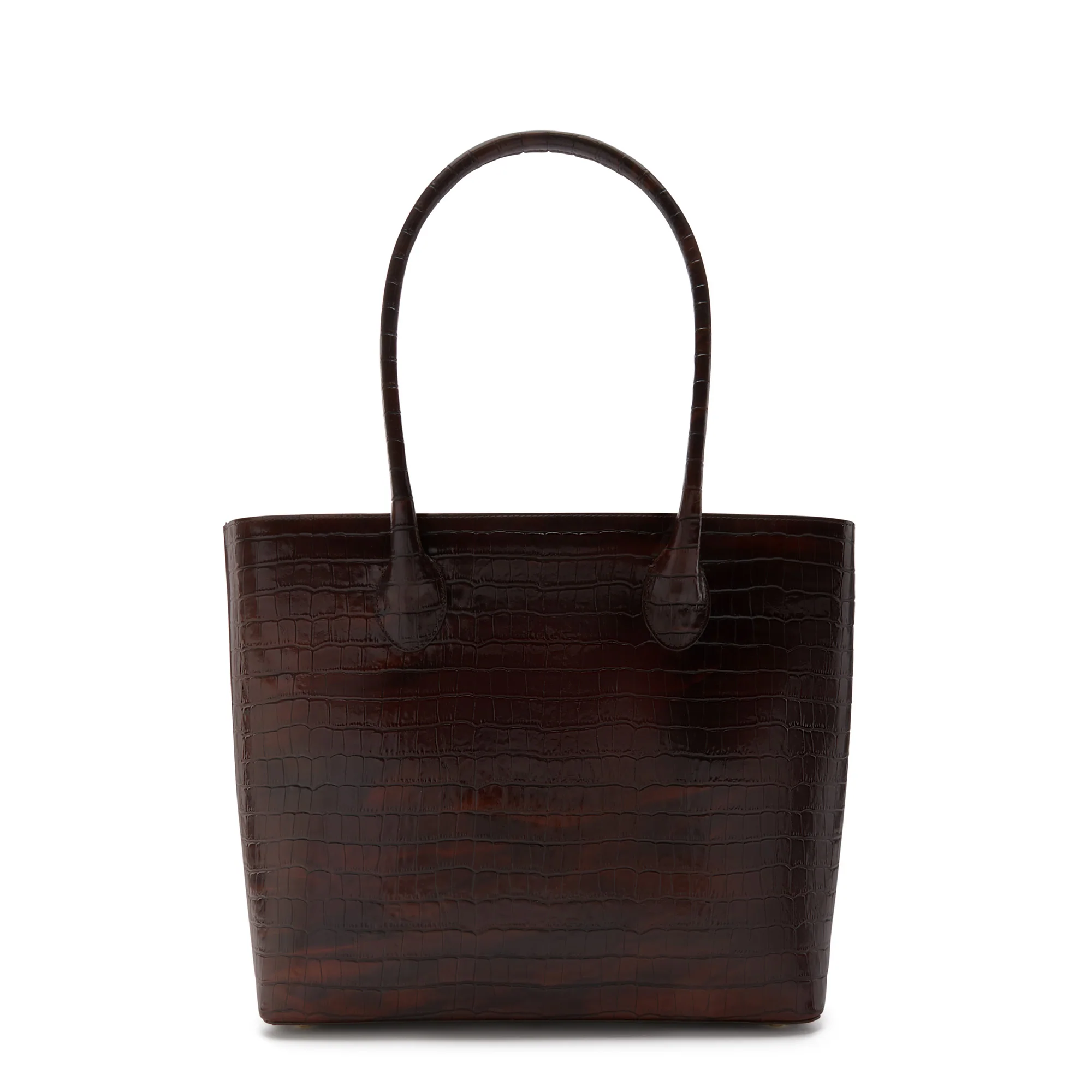 Isabel Bernard Honoré Lysanne Kroko Braun Kalbsleder Shopper IB25025 - Image 6