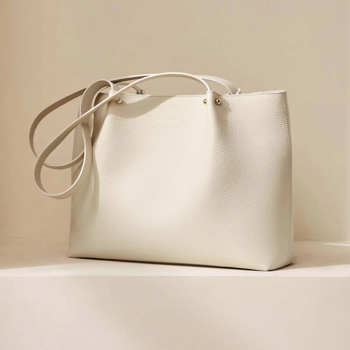 Isabel Bernard Honoré Nata Cremefarbener Leder Shopper aus Kalbsleder IB25086-070 - Image 5