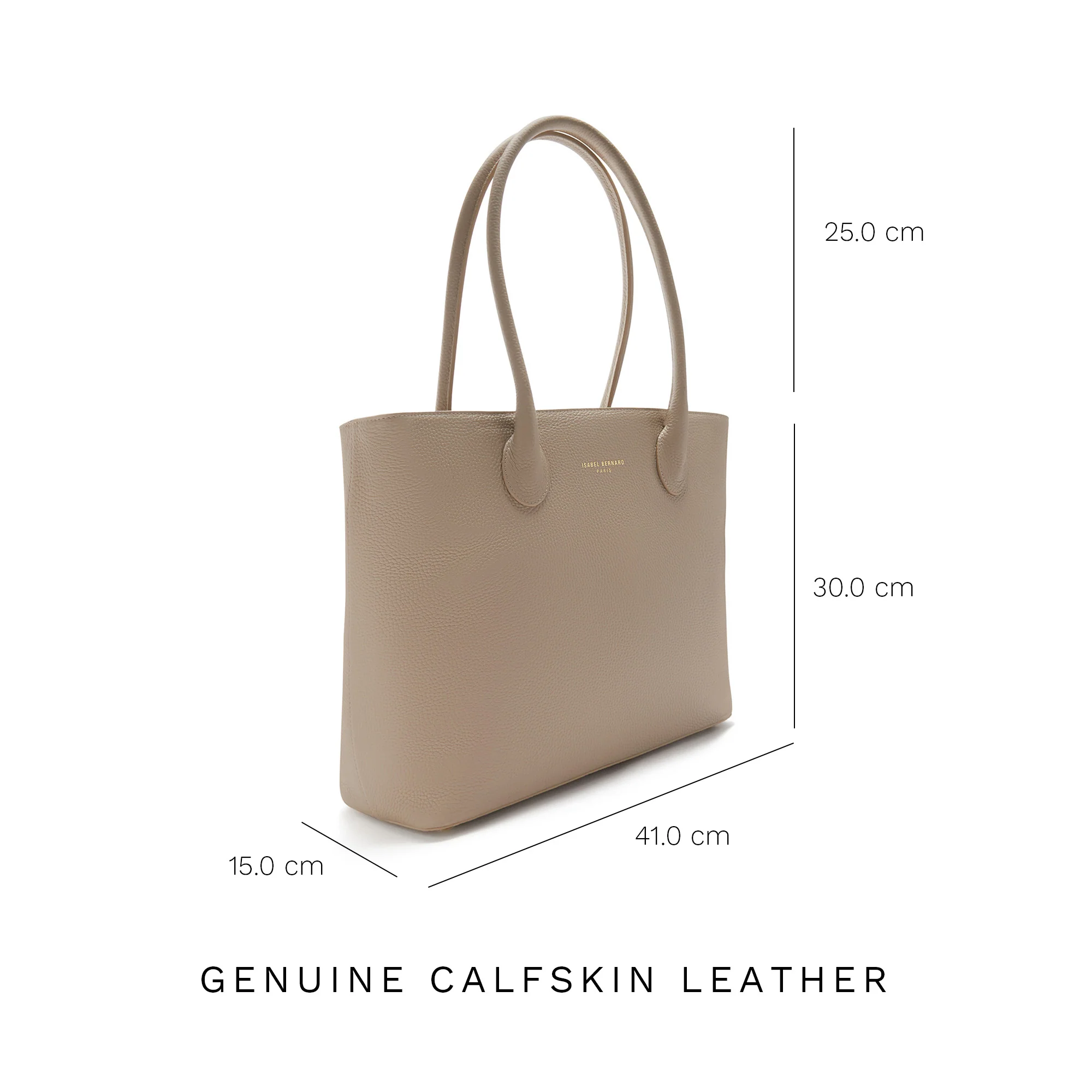 Isabel Bernard Honoré Lysanne Taupe Kalbsleder Umhängetasche IB25023 - Image 8