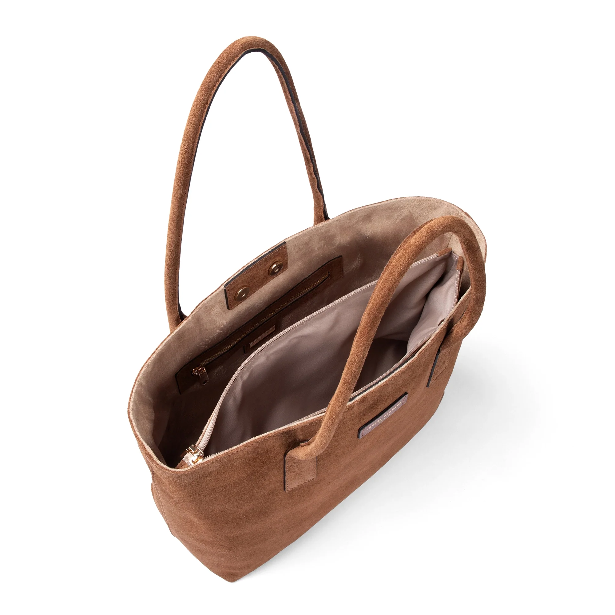 Isabel Bernard Honoré Elin Braune Wildleder Schultertasche IB25111-130 - Image 4