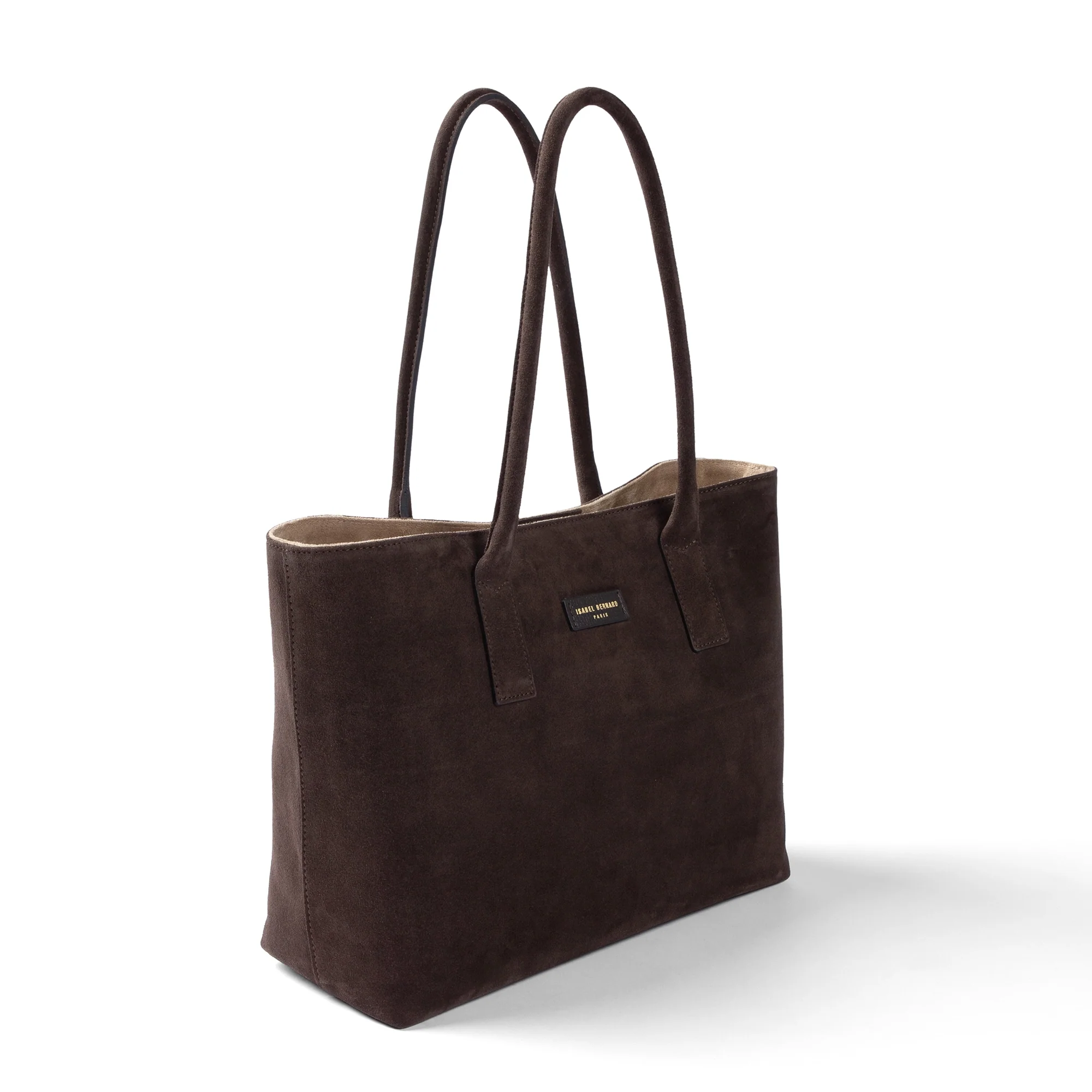 Isabel Bernard Honoré Elin Dunkelbraune Wildleder Schultertasche IB25111-131 - Image 5