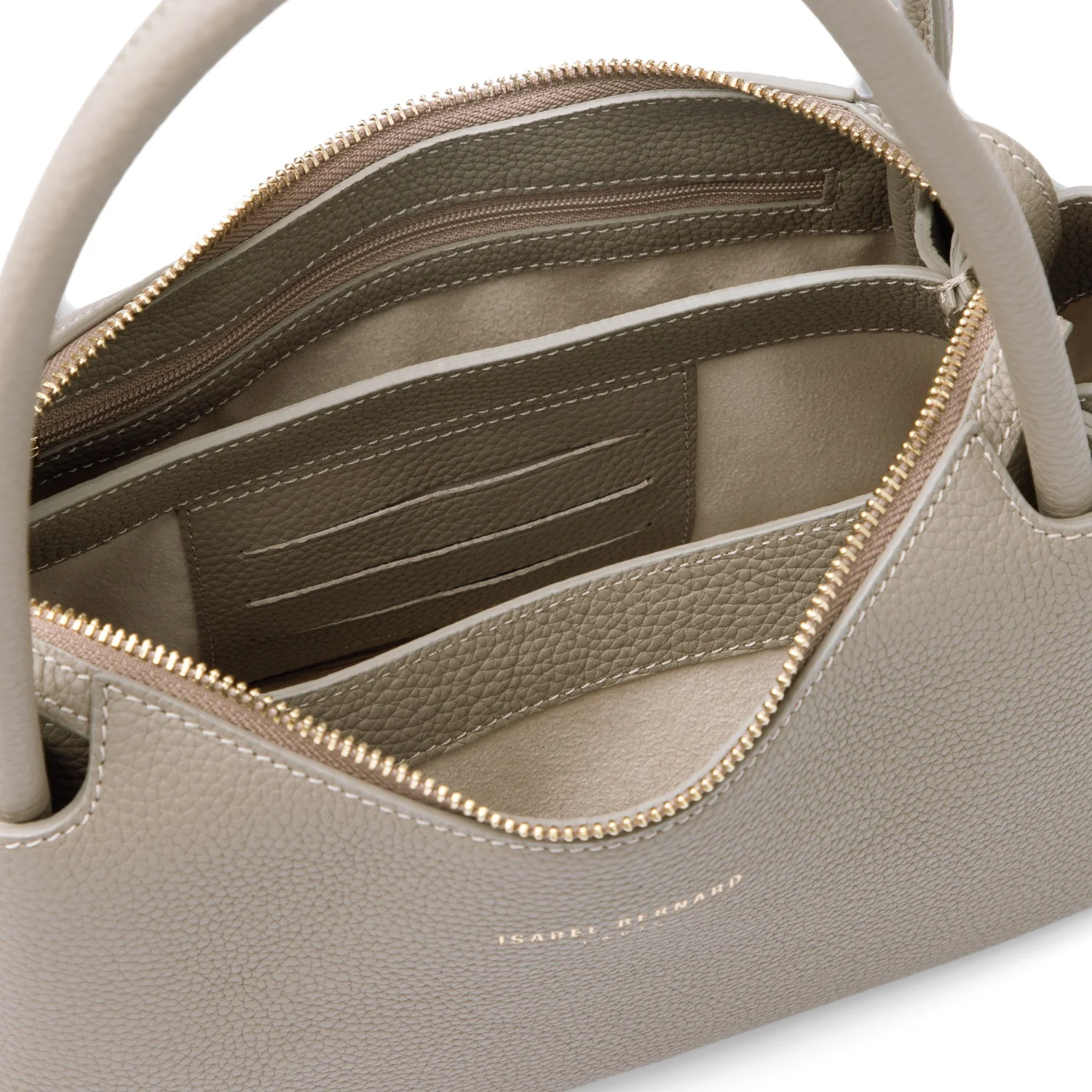 Isabel Bernard Honoré Eve Taupefarbene Handtasche aus Kalbsleder IB21133-078 - Image 7