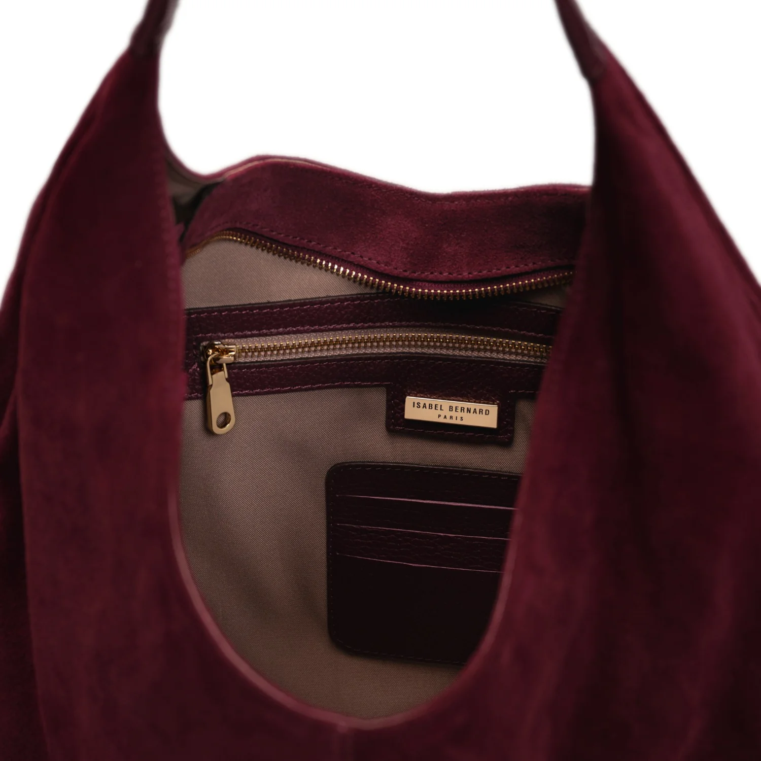 Isabel Bernard Honoré Grace bordeauxrote Wildleder-Schultertasche IB25093-152 - Image 7