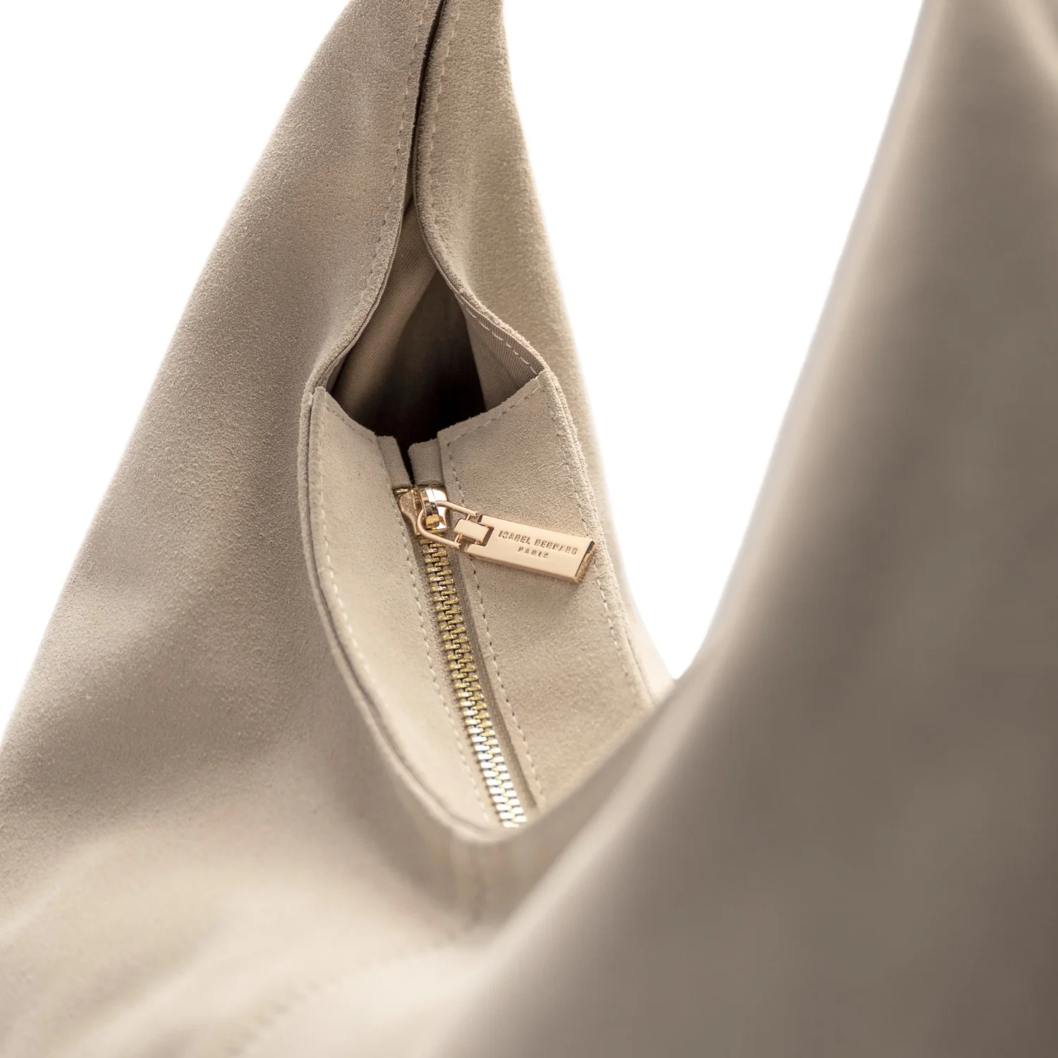 Isabel Bernard Honoré Grace cremefarbene Wildleder-Schultertasche IB25093-170 - Image 6