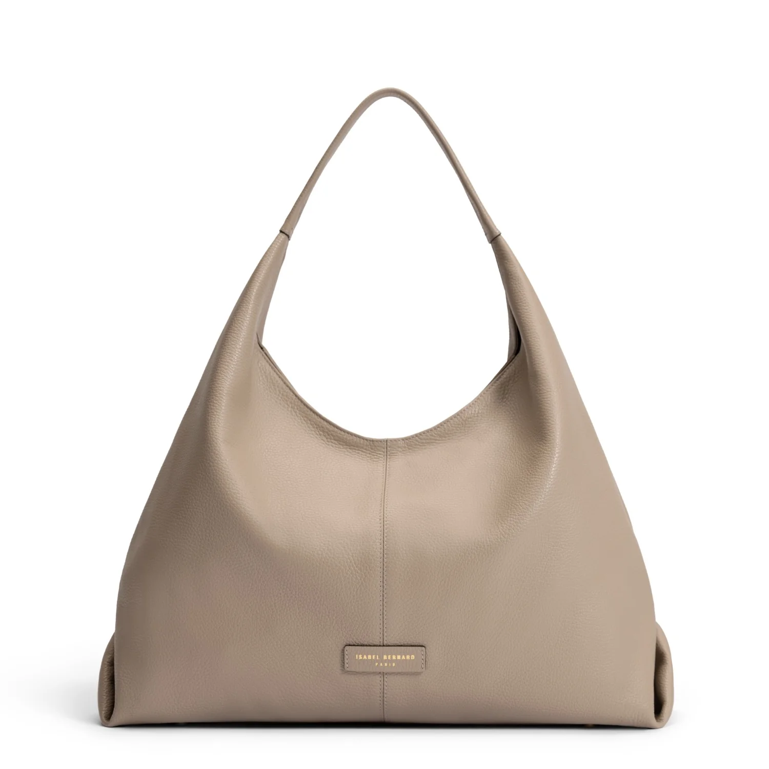 Isabel Bernard Honoré Grace taupefarbene Leder-Schultertasche aus Kalbsleder IB25093-078