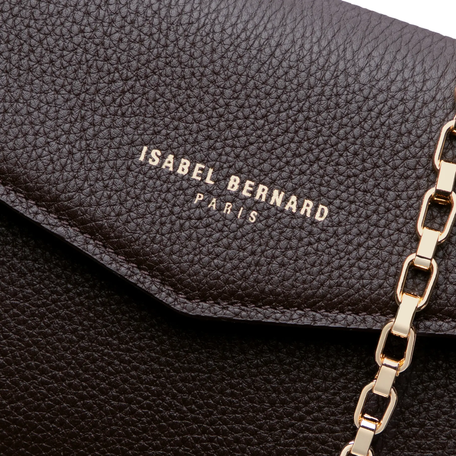 Isabel Bernard Honoré Lina Dunkelbraune Clutch Mit Abnehmbarer Schulterkette IB21135-031 - Image 3