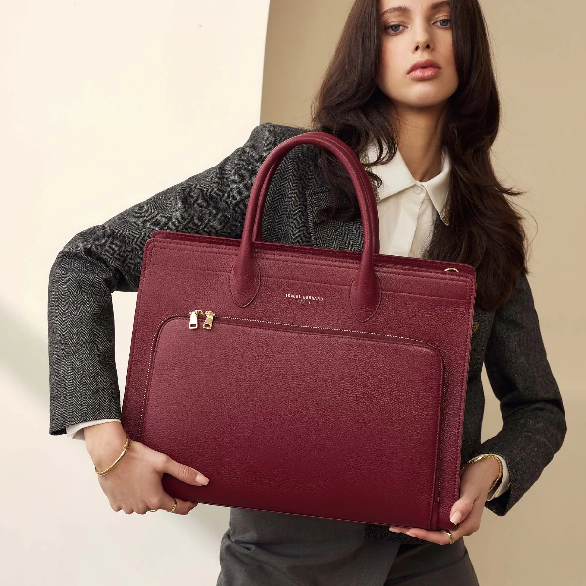 Isabel Bernard Honoré Nadine Bordeaux Kalbsleder Handtasche IB25080 - Image 2