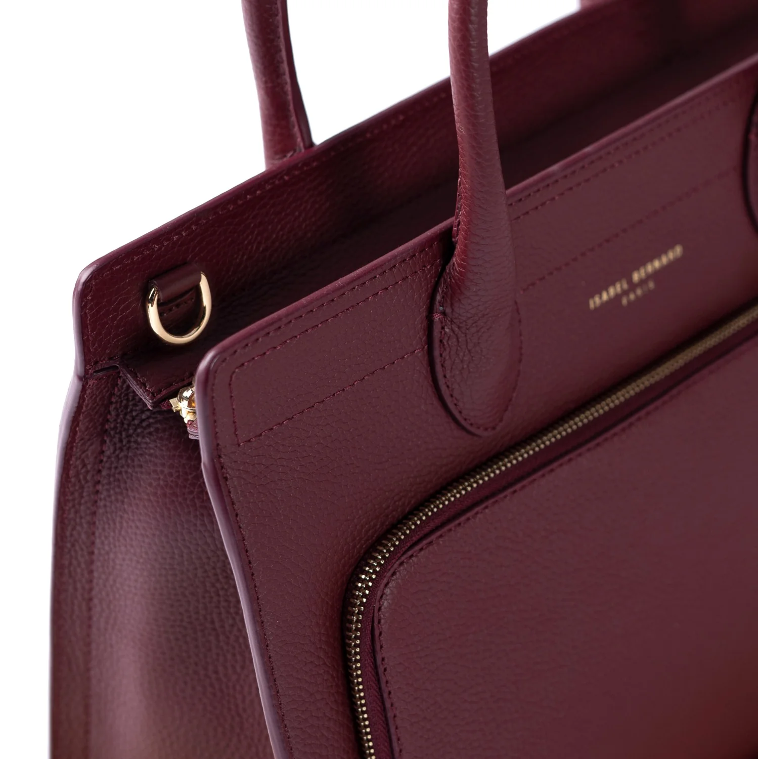 Isabel Bernard Honoré Nadine bordeauxrote Handtasche aus Kalbsleder mit 13-Zoll-Laptopfach IB25110-052-13 - Image 7