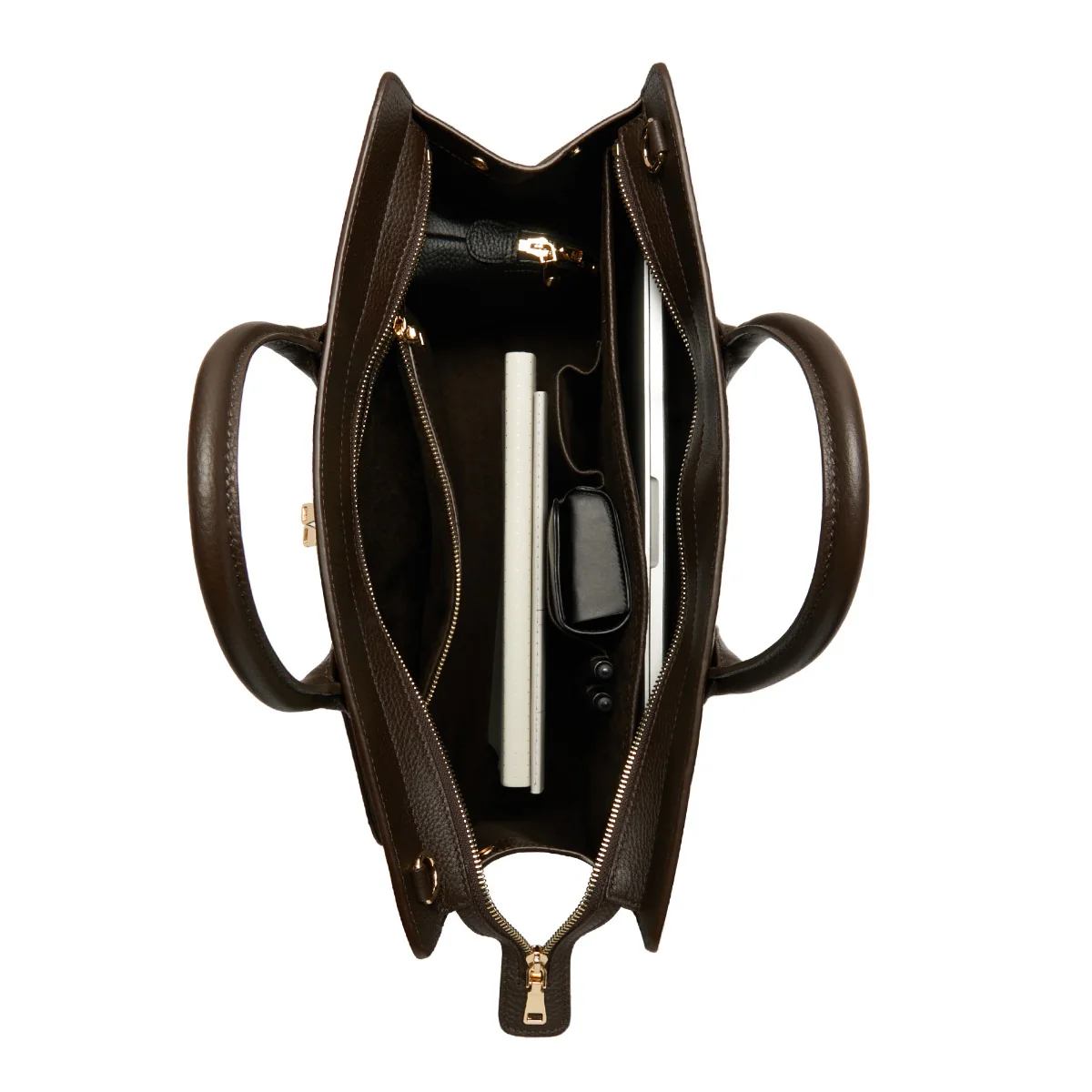 Isabel Bernard Honoré Nadine braune Kalbsleder Handtasche mit Laptopfach IB25087 - Image 10