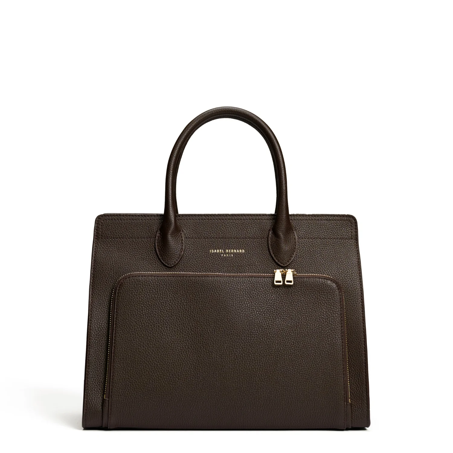 Isabel Bernard Honoré Nadine dunkelbraune Handtasche aus Kalbsleder mit 13-Zoll-Laptopfach IB25110-031-13