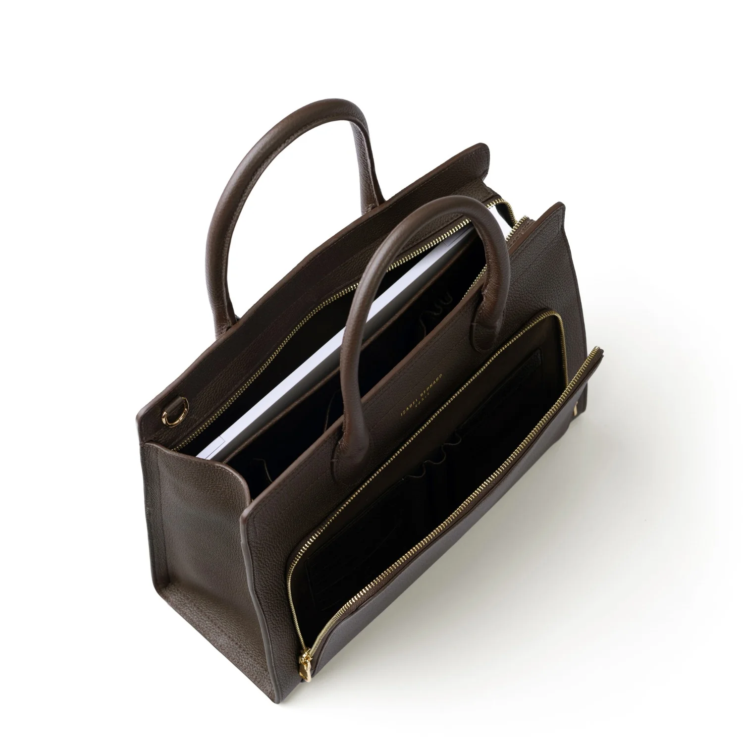 Isabel Bernard Honoré Nadine dunkelbraune Handtasche aus Kalbsleder mit 13-Zoll-Laptopfach IB25110-031-13 - Image 8