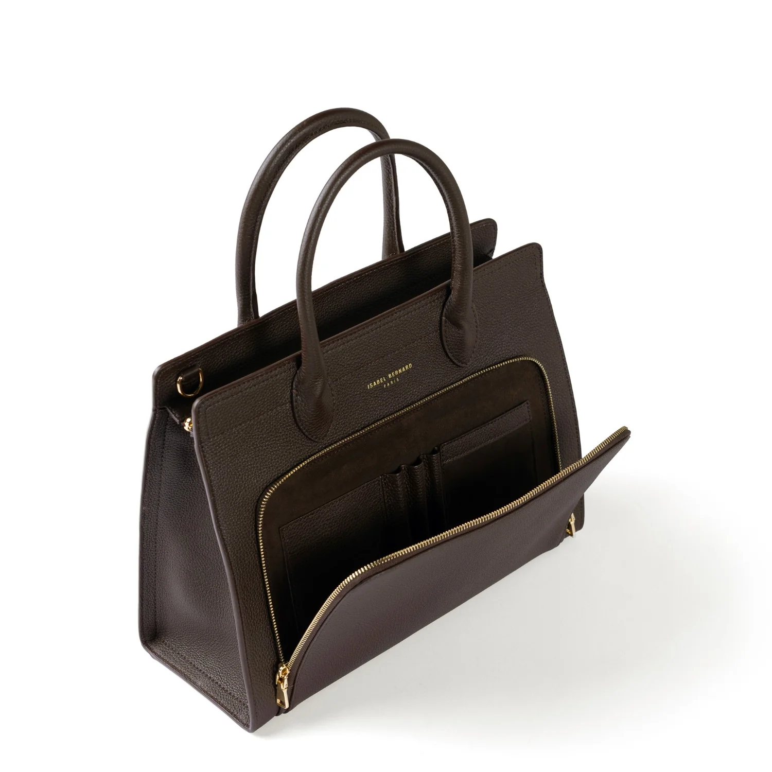 Isabel Bernard Honoré Nadine dunkelbraune Handtasche aus Kalbsleder mit 13-Zoll-Laptopfach IB25110-031-13 - Image 9