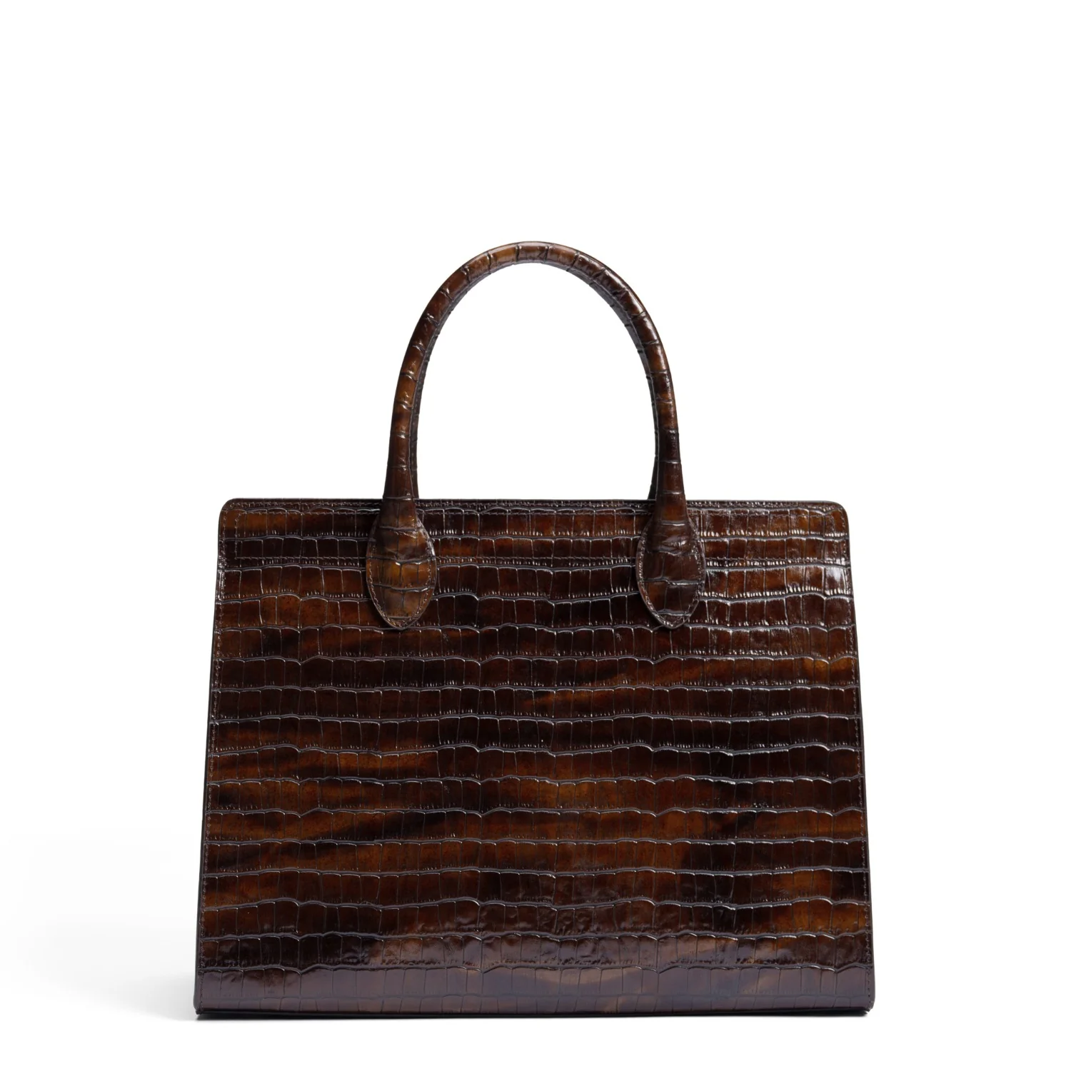 Isabel Bernard Honoré Nadine Kroko braune Handtasche aus Kalbsleder mit 13-Zoll-Laptopfach IB25110-230-13 - Image 6