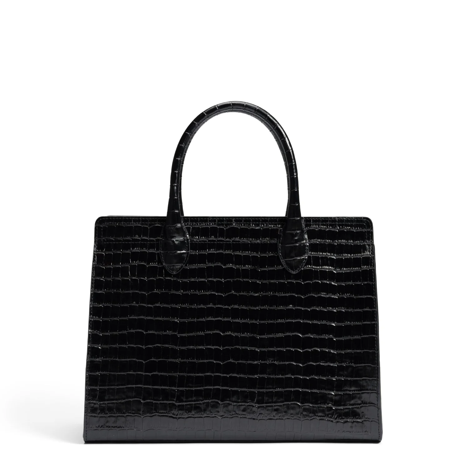 Isabel Bernard Honoré Nadine Kroko schwarze Handtasche aus Kalbsleder mit 13-Zoll-Laptopfach IB25110-201-13 - Image 6