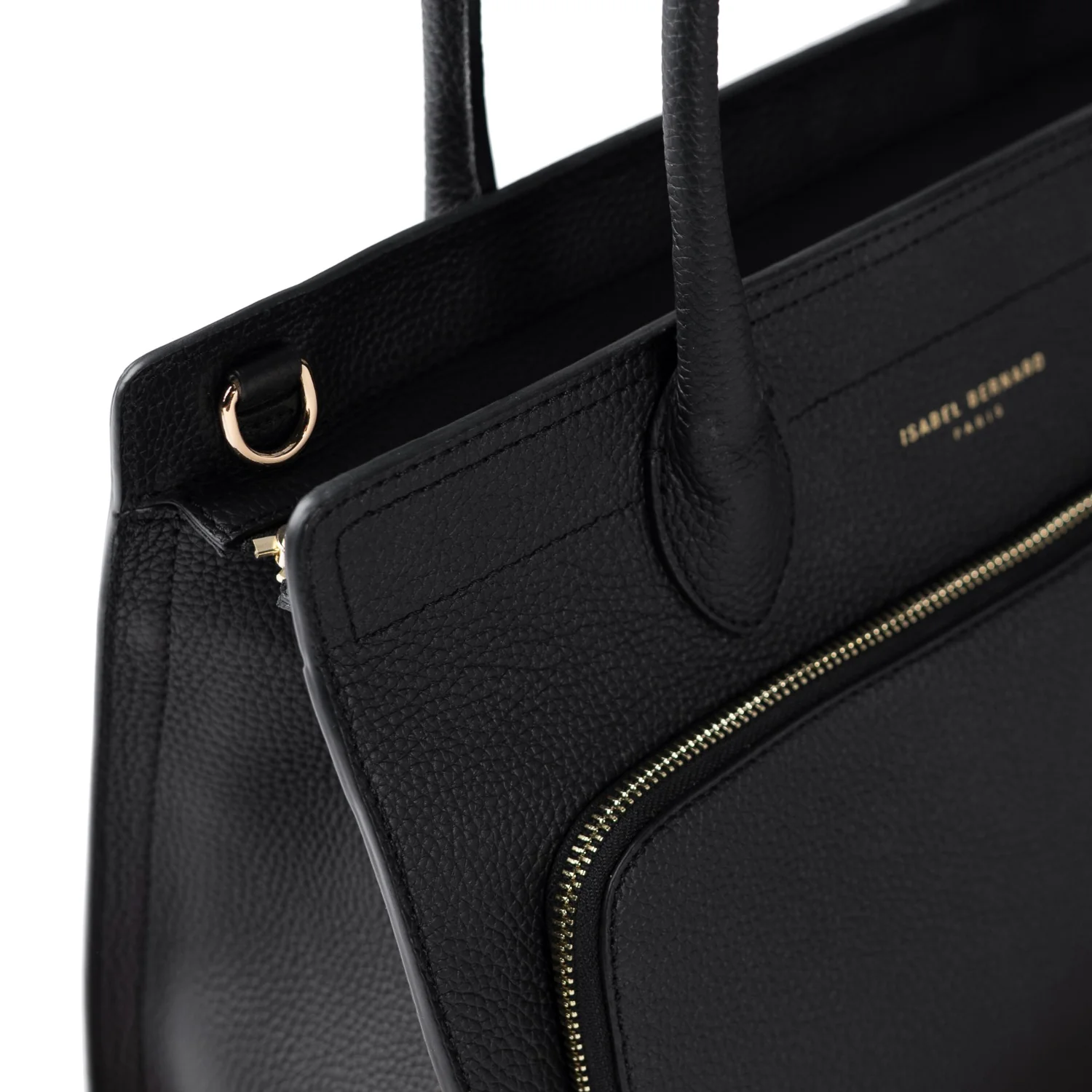 Isabel Bernard Honoré Nadine schwarze Handtasche aus Kalbsleder mit 13-Zoll-Laptopfach IB25110-001-13 - Image 6