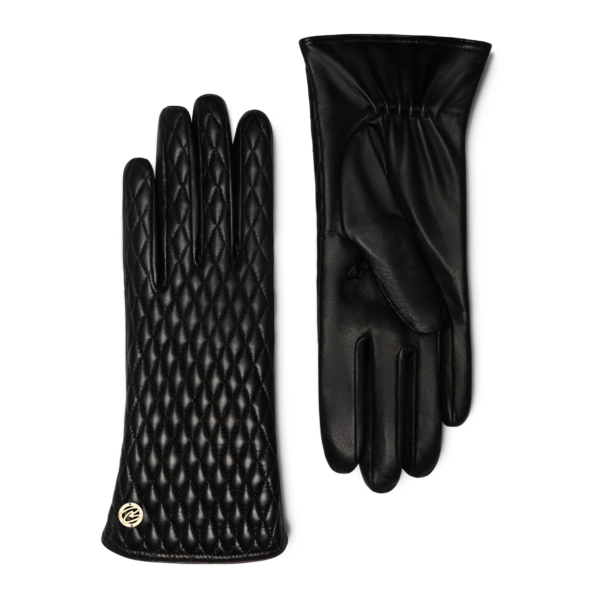 Isabel Bernard Honoré Rosette Schwarz Ziegenfell Leder Handschuhe IB67002-301-6.5
