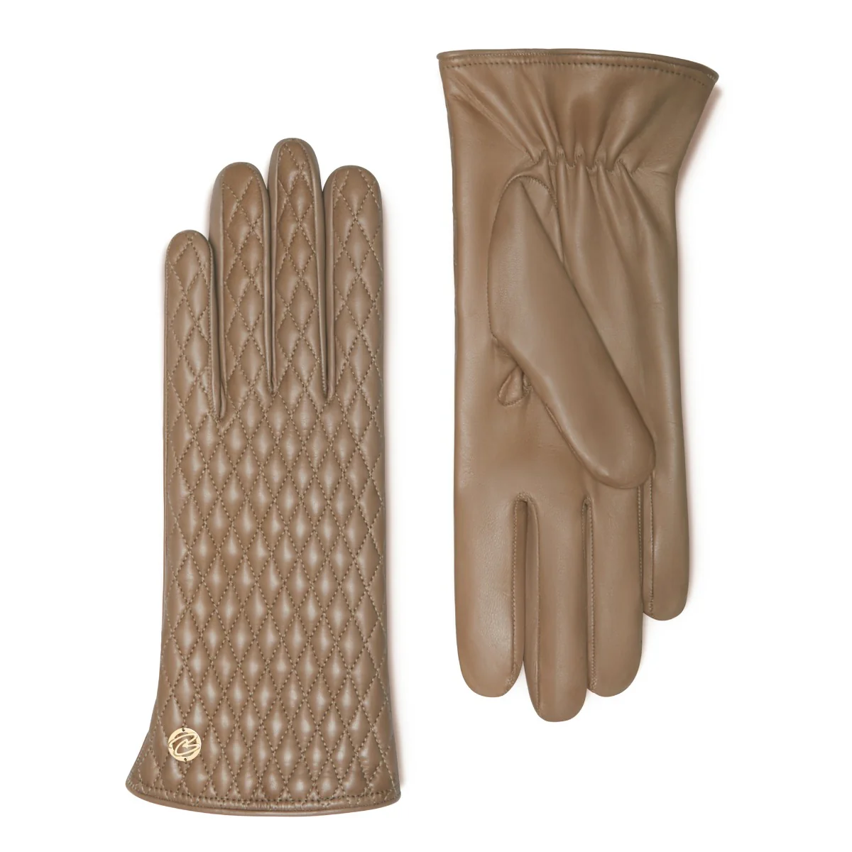 Isabel Bernard Honoré Rosette Taupe Ziegenfell Leder Handschuhe IB67002-378-7 - Image 2