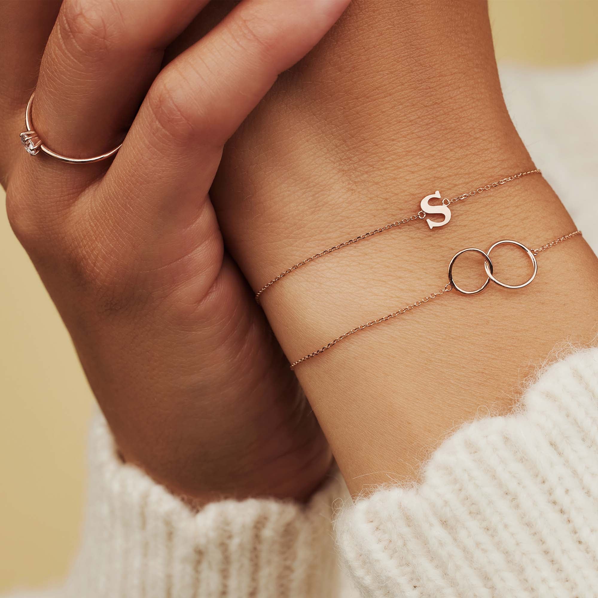 Isabel Bernard La Concorde Rachel 14 Karat | Roségold Initiale Armband IB320042-Z - Image 3