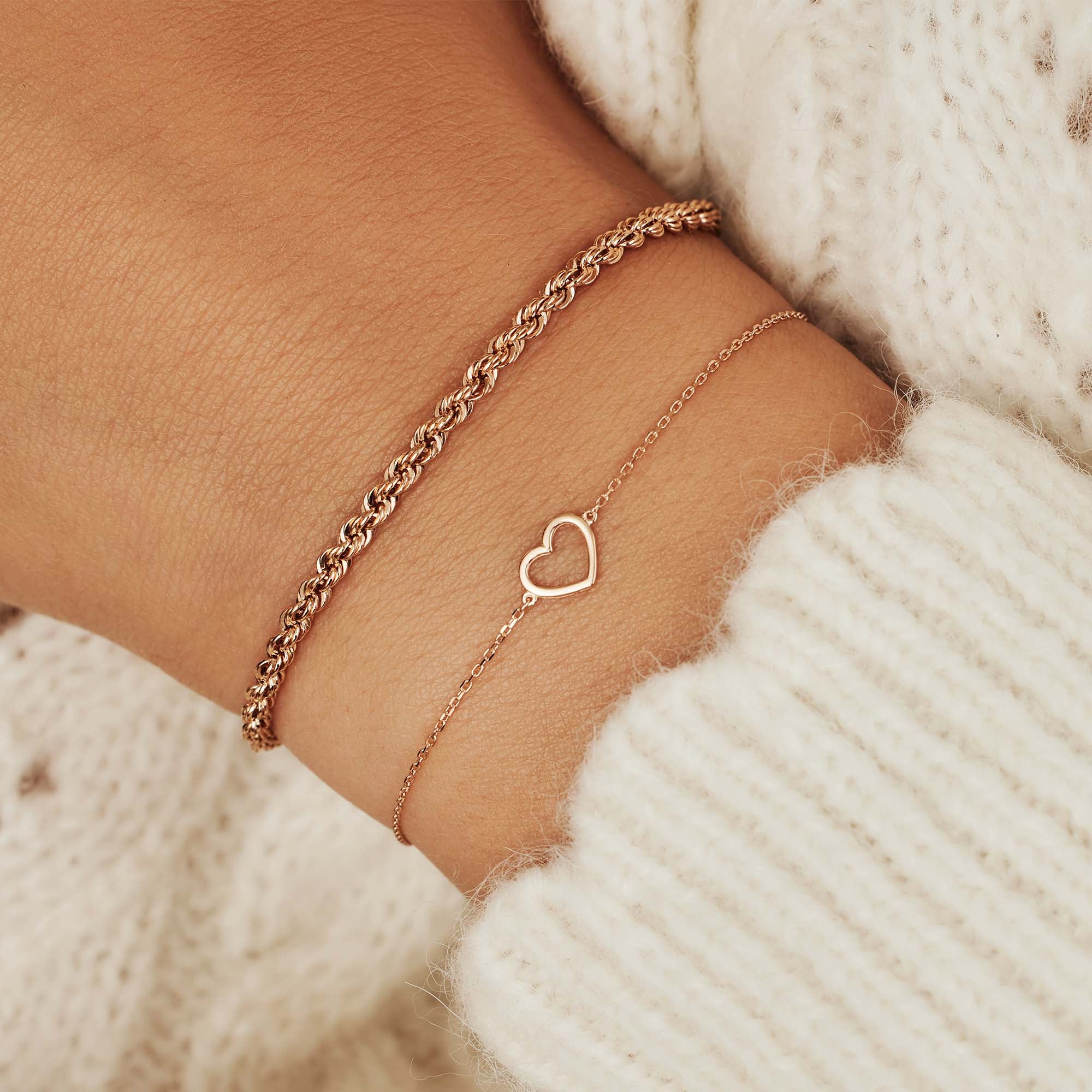 Isabel Bernard La Concorde Amore 14 Karat | Roségold Armband mit Herz IB320043 - Image 4