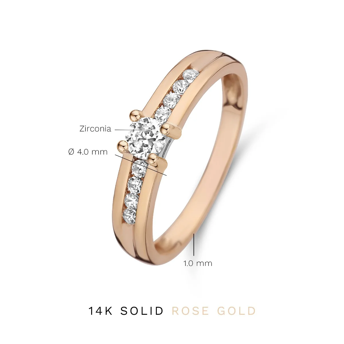 Isabel Bernard La Concorde Estee 14 Karat | Roségold Ring IB330075-50 - Image 6