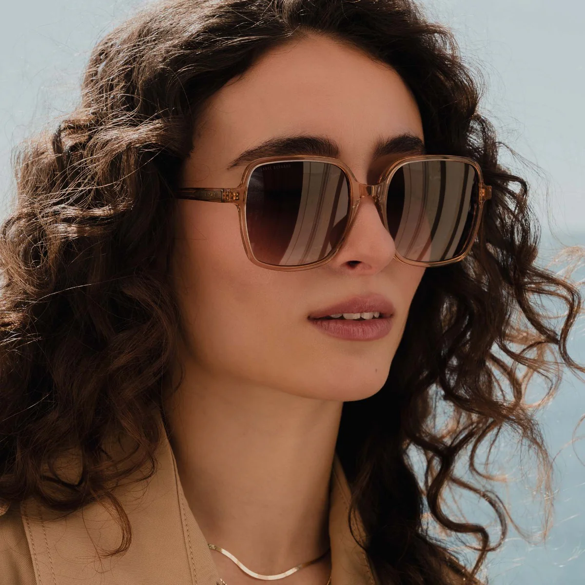 Isabel Bernard La Villette Rene Transparent Beige Quadratisch Sonnenbrille IB400000-02-14 - Image 2