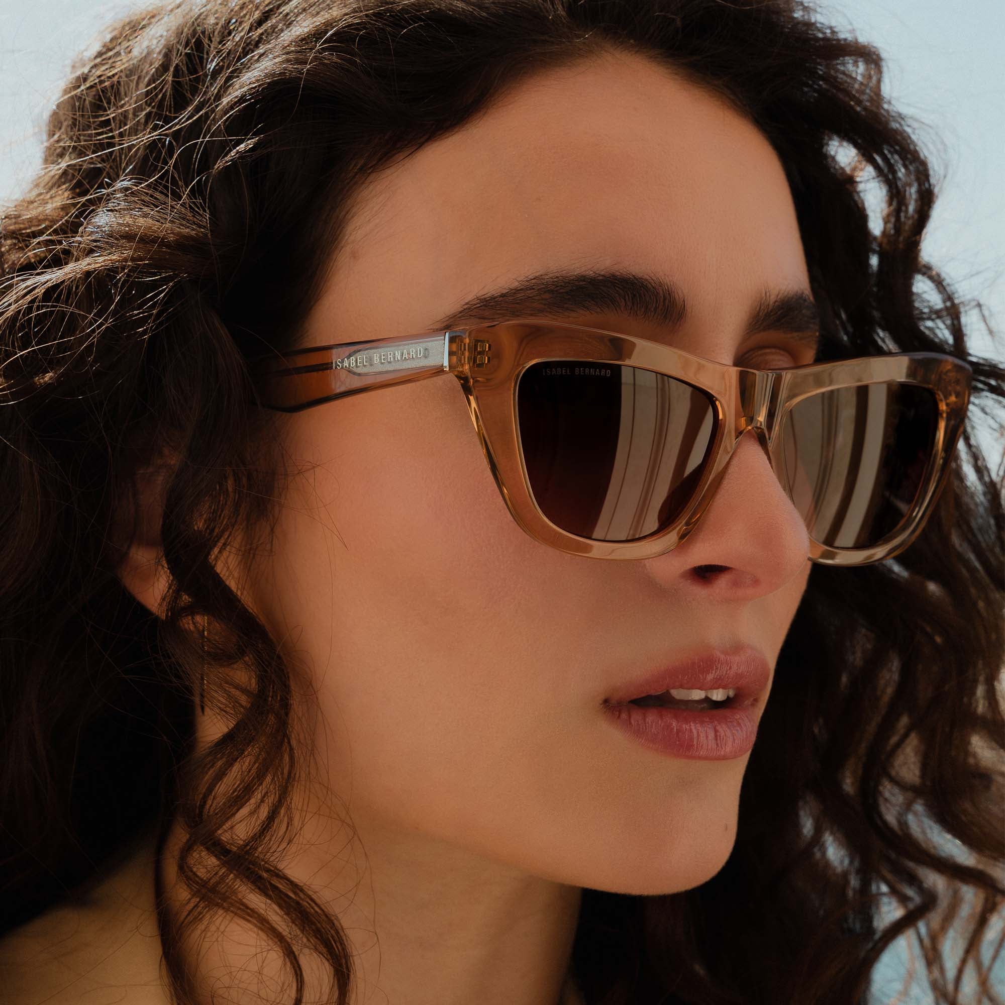 Isabel Bernard La Villette Roselin Transparent Beige Cat Eye Sonnenbrille IB400006-02-14 - Image 2