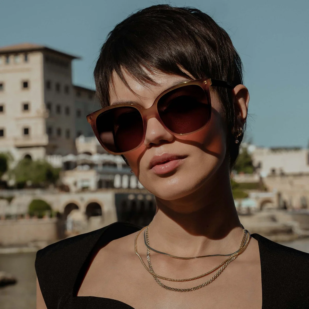 Isabel Bernard La Villette Raison Transparent Beige Quadratisch Sonnenbrille IB400007-02-14 - Image 3