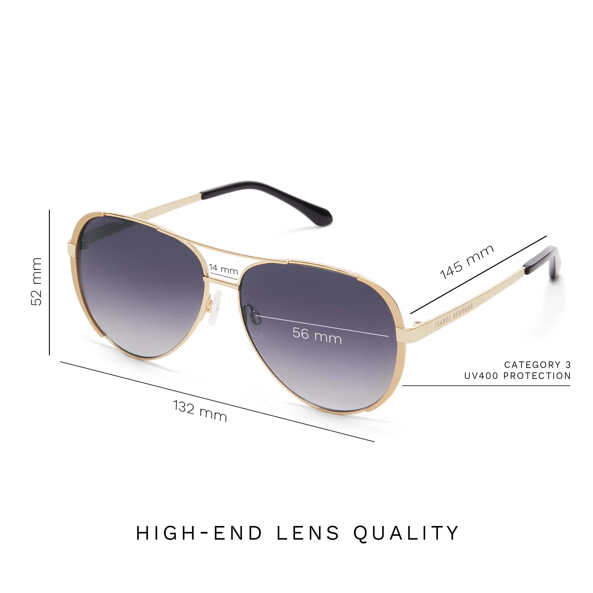 Isabel Bernard La Villette Ruby Goldfarbene Aviator Sonnenbrille IB400004-15-01 - Image 10