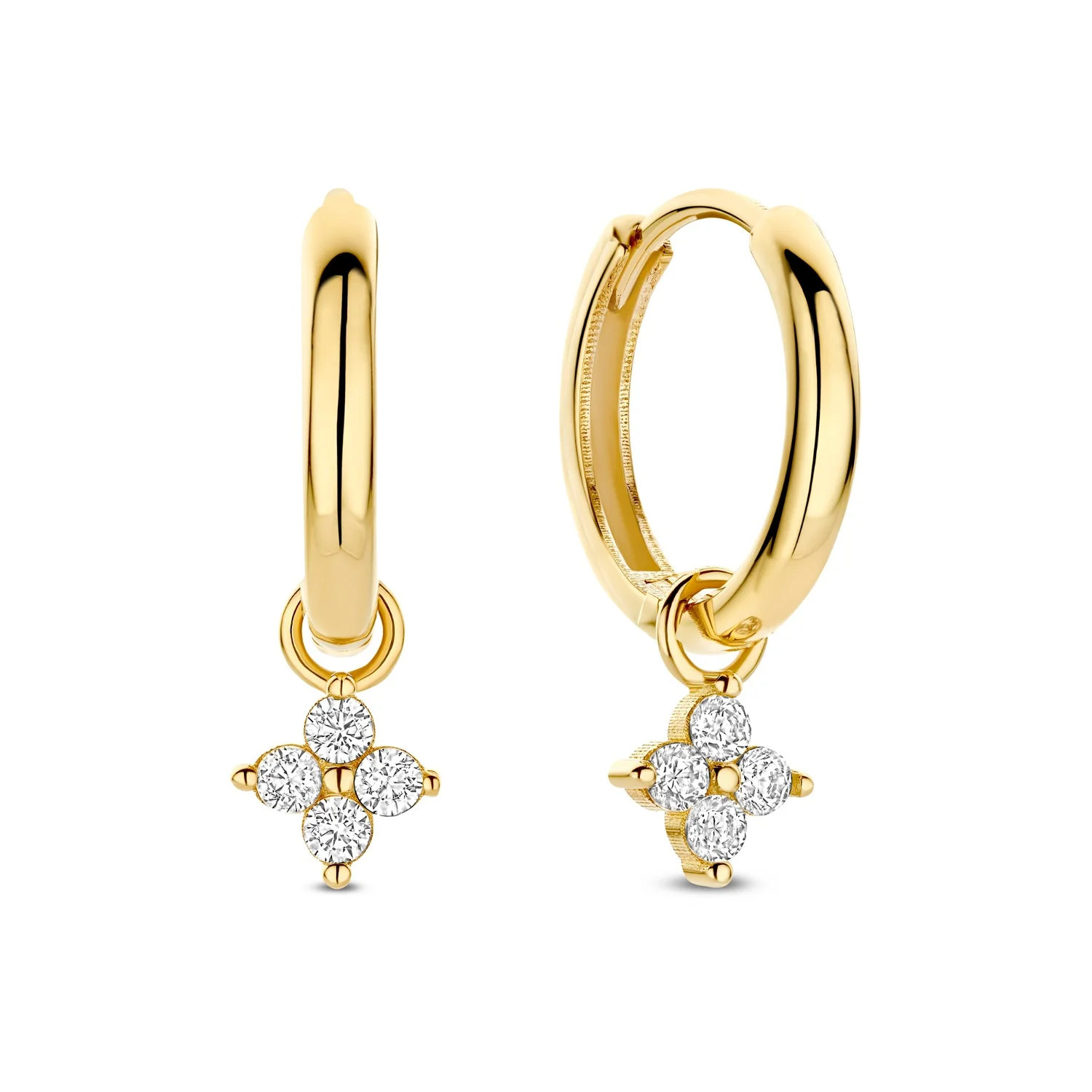 Isabel Bernard Le Marais Audrey 14 Karat Gold Creolen mit Zirkonia-Stein IB360289