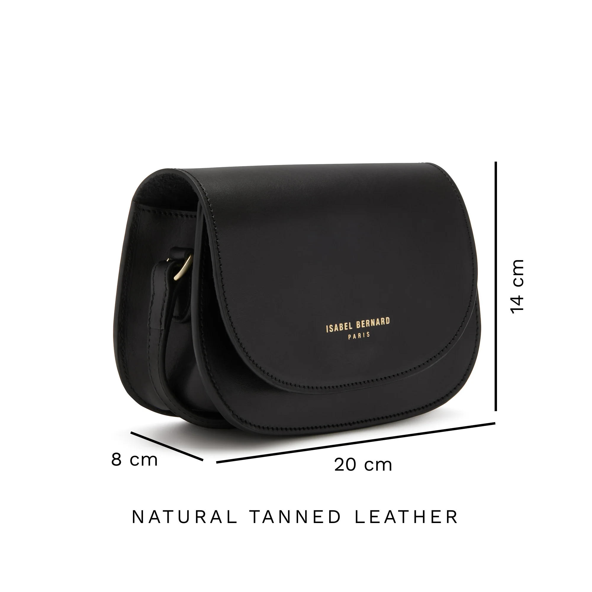 Isabel Bernard Montmartre Manon Schwarz Naturleder Crossbody Tasche IB21110 - Image 10