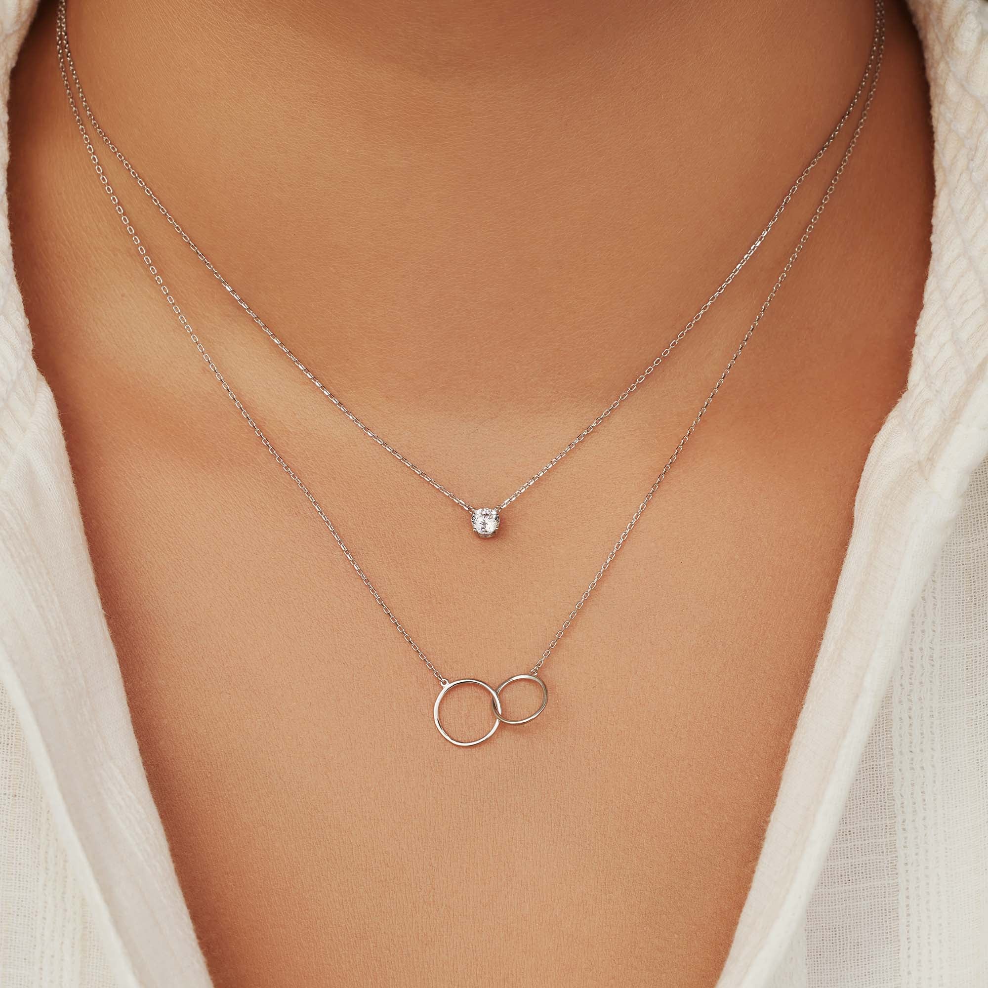 Isabel Bernard Saint Germain Loulou 14 Karat | Weißgold Halskette Mit Ringen IB340069 - Image 2